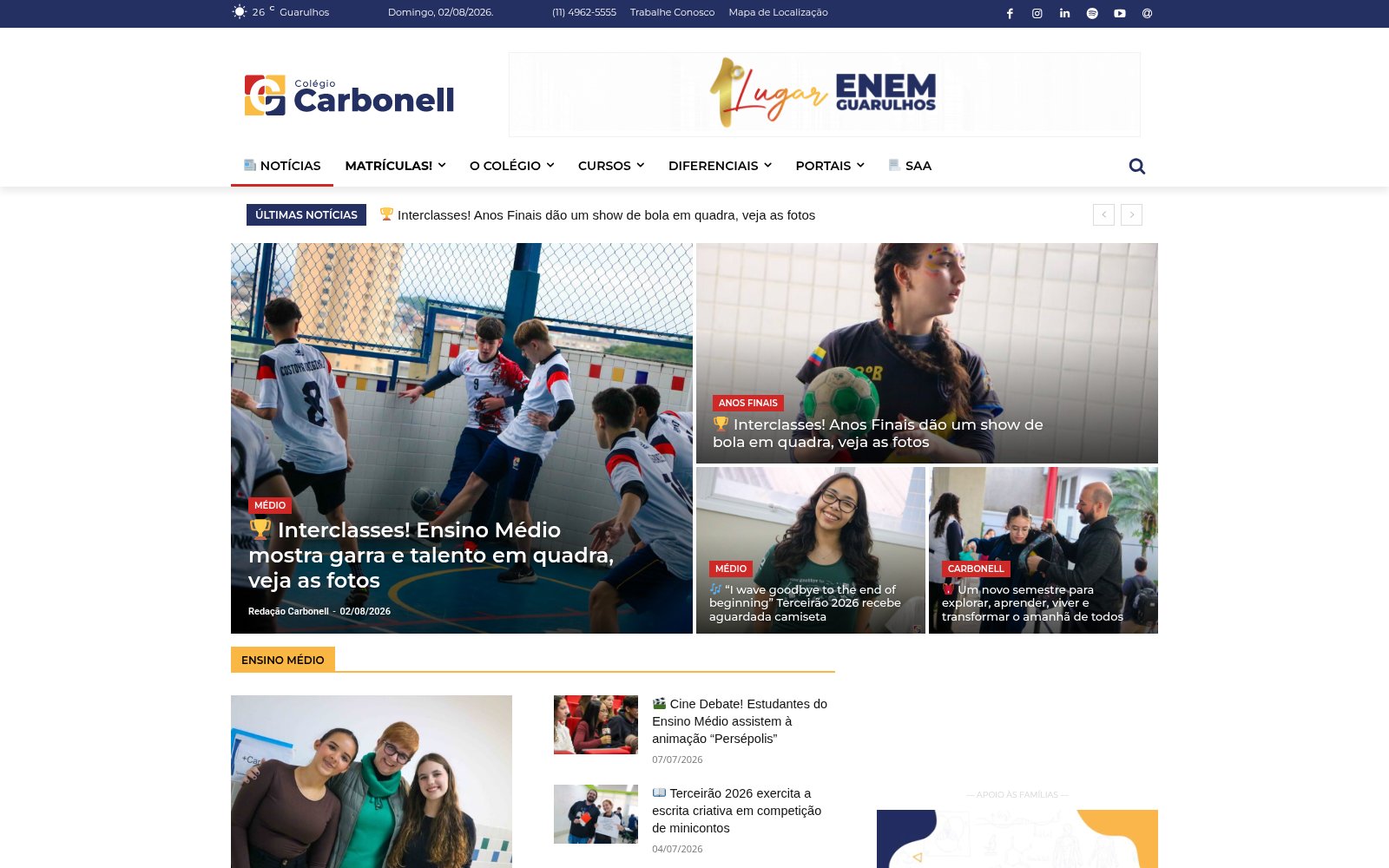 Home do site colegiocarbonell.com.br